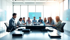 Dynamic meeting of diverse individuals innovating in an ai startup setting, highlighting collaboration.