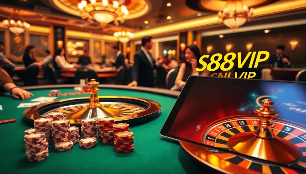 Experience thrilling gameplay at S88VIP with professional poker and roulette tables.
