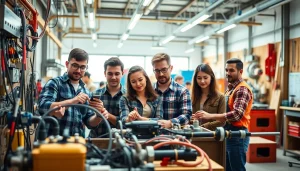 Students engaged in practical training at trade schools in southern California, highlighting hands-on experience.