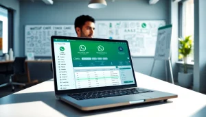Understanding What is a CRM for WhatsApp through digital marketing analysis in a vibrant office setting.