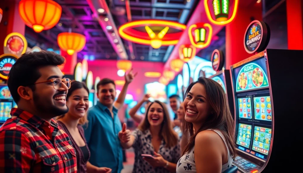 Petani toto menghibur pemain di kasino online dengan mesin slot berwarna cerah.