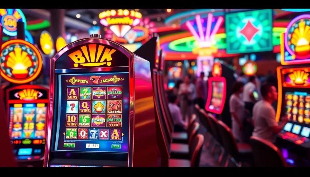 Bermain slot gacor terbaru dengan mesin slot dan suasana kasino yang ramai.