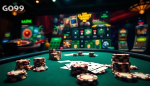 Experience thrilling gameplay at nhà cái Go99 with vibrant poker chips and interactive gaming.