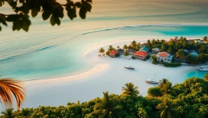 Vibrant Ambergris Caye beachfront showcasing a prime Belize Investment Property under sunset lighting.
