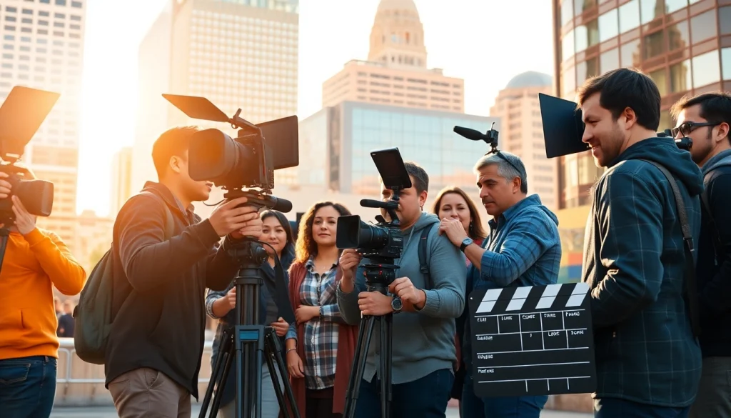 Video Production Company Phoenix creating engaging content in a vibrant urban setting.