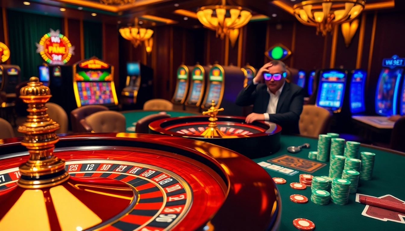 Playing poker at V9 bet with vibrant chips and an exciting roulette wheel in the background.