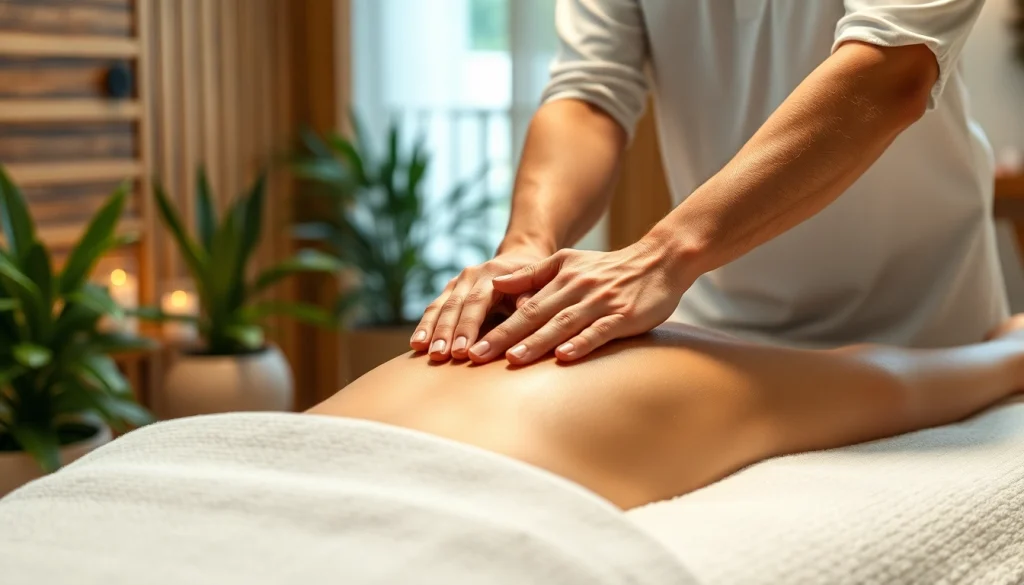마사지 중인 전문 마사지사와 편안한 고객의 모습