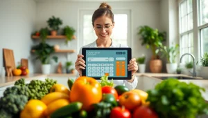 Calculate daily calorie needs easily with this interactive calorie calculator on a tablet.