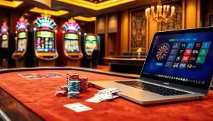 Experience the thrill of vuabai9 casino with vibrant slot machines and poker tables.