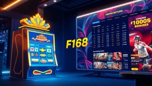 Experience the thrilling online gambling interface of f168biz.com, showcasing vibrant games and promotions.