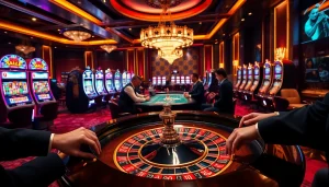 S8 casino players engaging in an exciting game of roulette amid a luxurious casino setting.