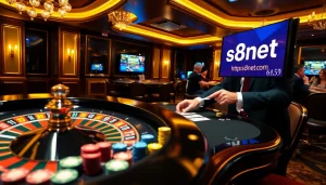 Experience the thrill of online gambling at https://s8net.com/ with vibrant casino elements.