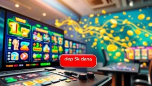 Menampilkan tombol depo 5k dana pada layar permainan slot terbaru yang menarik.