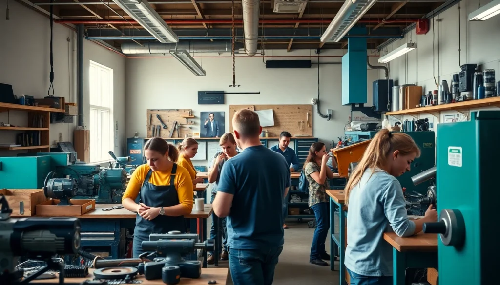 Students engaged in hands-on training at a Trade School In Tennessee classroom
