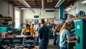 Students engaged in hands-on training at a Trade School In Tennessee classroom