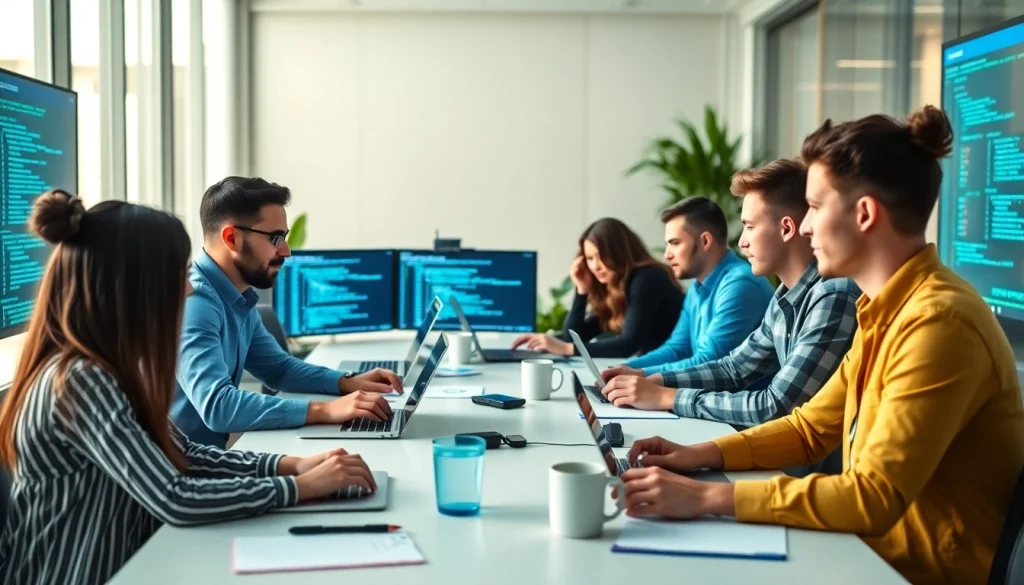 Hire developers by collaborating in a vibrant office environment with a diverse team.