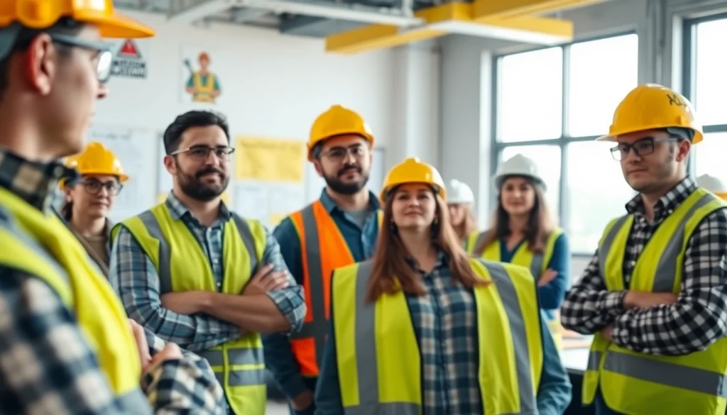 Engaging construction safety training Colorado session with active participation and safety gear.