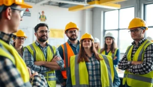 Engaging construction safety training Colorado session with active participation and safety gear.