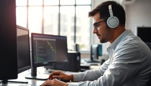 Providing computer services in a modern office to enhance productivity and efficiency.