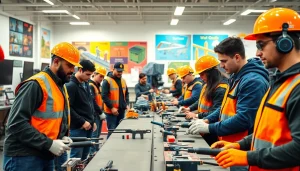 Students practicing trades in interactive trade schools in Southern California.
