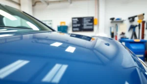 Expert car detailing Chattanooga service showcasing a newly polished vehicle in a bright garage.