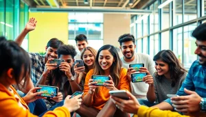 Engaged players enjoying the Jalwa app on various devices, showcasing vibrant gaming culture.