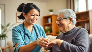 Engaging in home care austin tx services, a caregiver supports an elderly individual in their home.