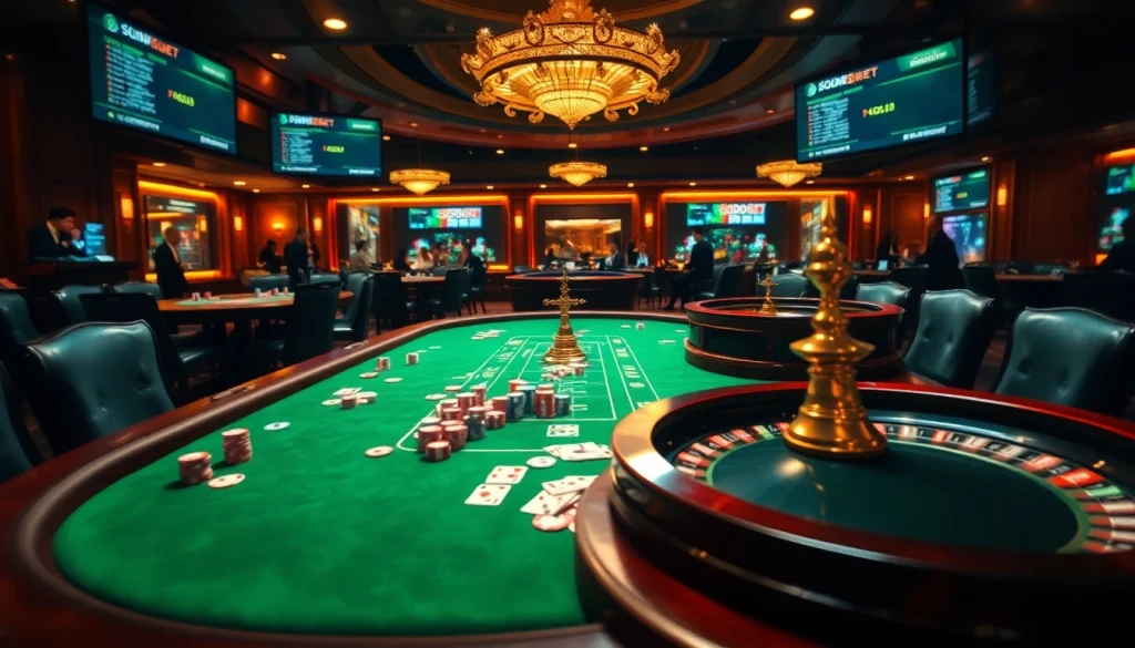 Experience sbobet betting at a stylish casino table with vibrant chips and cards.