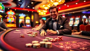 Pinco Casino platforma mühitində oyunçuların poker masasında həyəcanla iştirak etdiyini göstərən canlı bir kompozisiya.