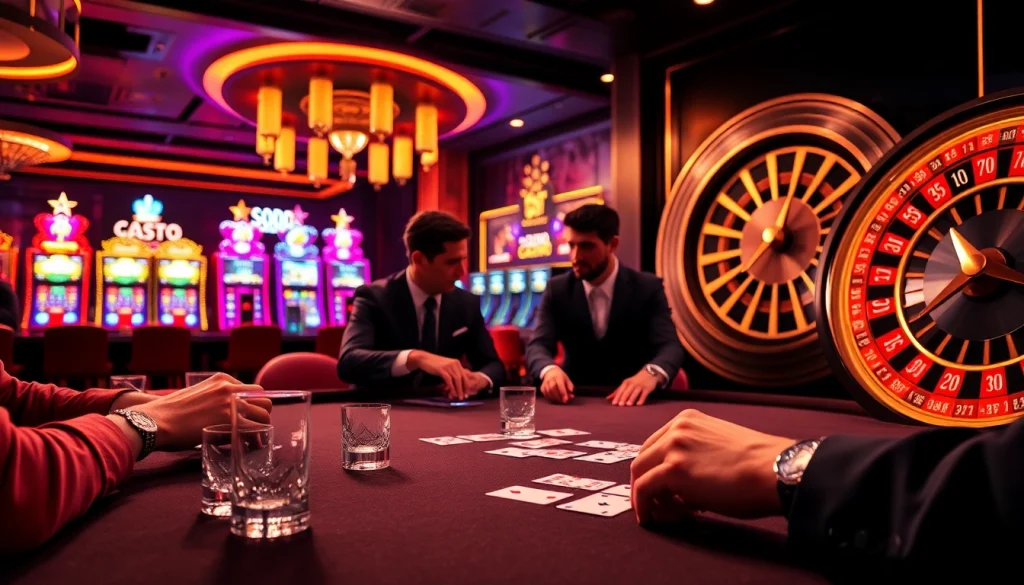 SODO CASINO poker action with players strategizing their moves in a luxurious setting.