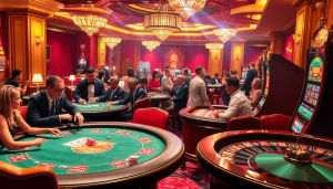 Engaged players in a vibrant casino at https://www.bdjl.org/, showcasing excitement and strategy in gambling.