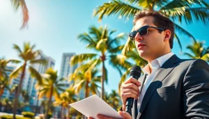 South Florida Reporter showcasing a journalist in a vibrant sunny setting in South Florida.