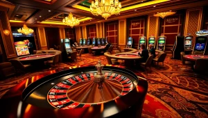 Winning moves at 555win casino featuring a roulette wheel and poker tables for exciting gameplay.