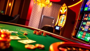 Enjoying a thrilling game at Haywin's luxurious online casino with poker chips and cards.