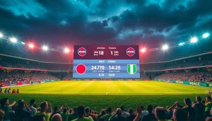 Check out tomorrow's soccer results, บ้านผลบอลพรุ่งนี้, highlighted in a stadium scene.