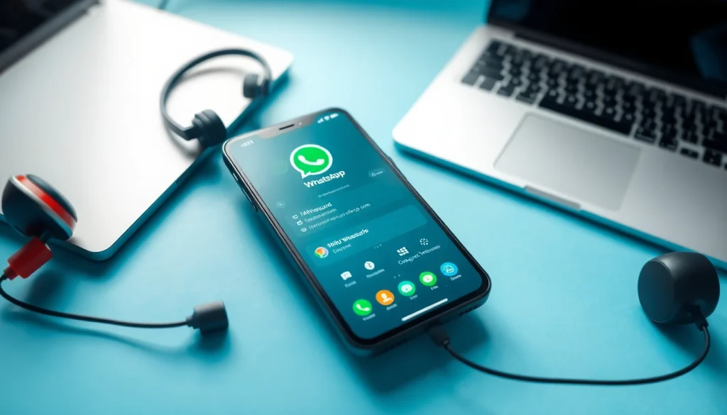 Explore the FM WhatsApp app features on a modern smartphone, highlighting innovation and connectivity.