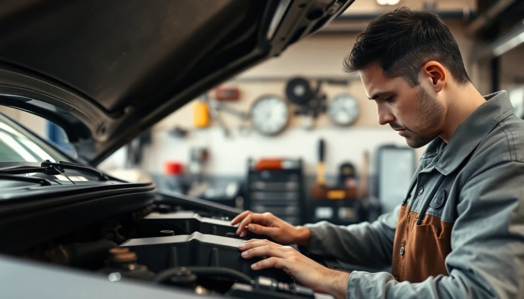 Examine the best extended auto warranty for high mileage cars with a mechanic in a garage.