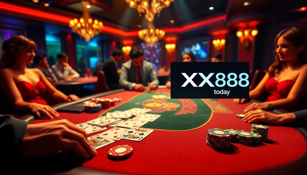 Experience high-stakes poker excitement at https://xx88.today/ with vibrant casino elements.