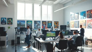 สร้างสรรค์เมก้า เกมในสตูดิโอออกแบบเกมที่มีบรรยากาศสร้างสรรค์