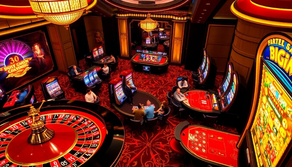 Place your bets at https://32win11.net/ with an energetic casino scene featuring roulette and poker excitement.
