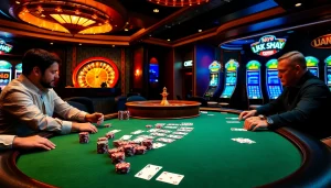 Experience the thrill of high-stakes gaming at https://ok88.tech/ with poker chips and roulette excitement.