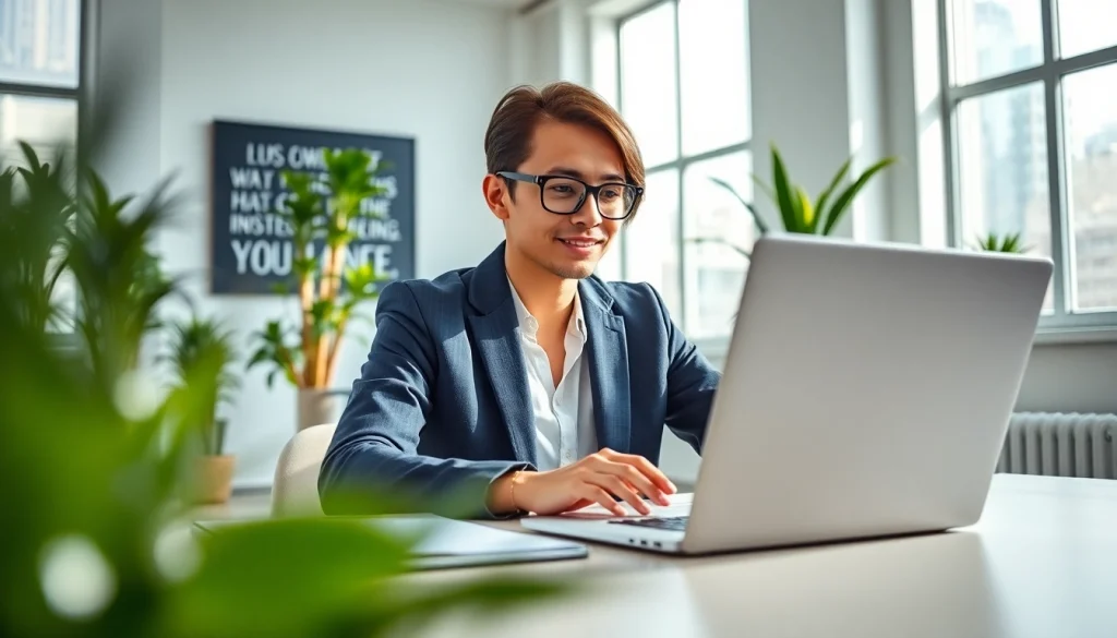 Find a job board for sales roles showcasing a professional job seeker during a virtual interview.