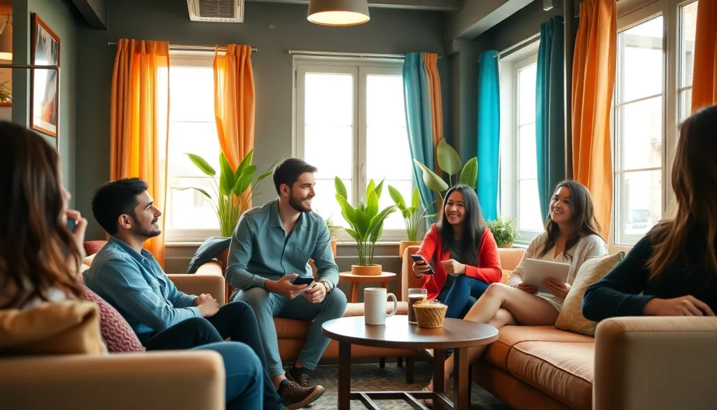 Find the Lowest rate guaranteed for hostels highlighted by friendly travelers in a cozy common area.