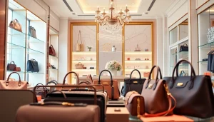 레플리카쇼핑몰에서 고품질의 명품 가방과 액세서리를 선보이는 세련된 부티크 모습.
