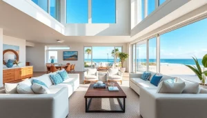 Scituate In-Law Expansion showcasing a modern seaside living area with ocean views.