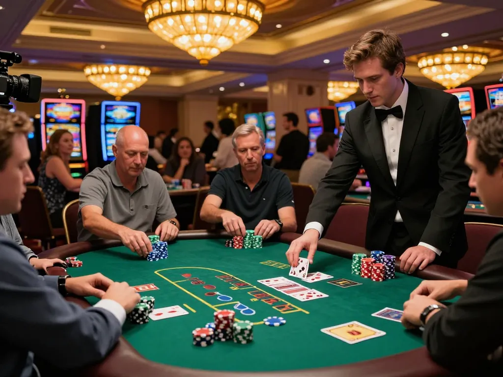Players engaged in a thrilling blackjack game at https://n188.build/, showcasing an elegant casino atmosphere with dynamic gameplay.