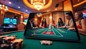 카지노사이트에서 라이브 바카라 게임 플레이를 강조하는 매력적인 온라인 카지노 인터페이스.