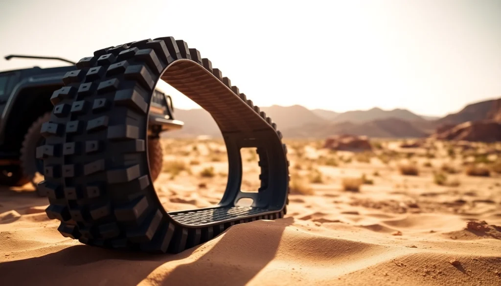 Recovery Tracks showcased in a rugged landscape, emphasizing their durability and outdoor utility.