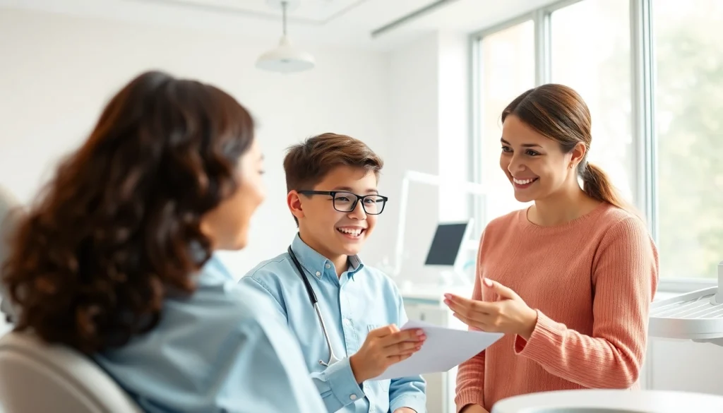 Providing insights on Early orthodontic treatment Hawthorn during a consultation with a child.