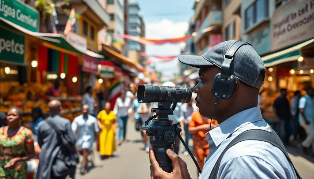 Covering Kenya News: A journalist engages with locals in Nairobi's vibrant streets.